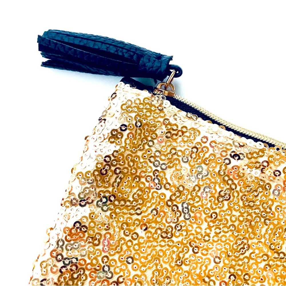 Gold Sequined Ipsy Cosmetic Mini Bag